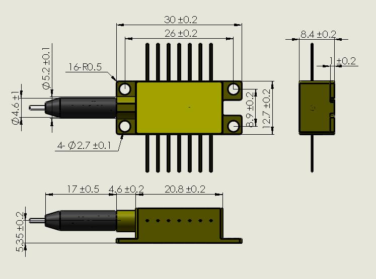 DFB激光器 14PIN  蝶形 波長范圍1260nm至1650nm